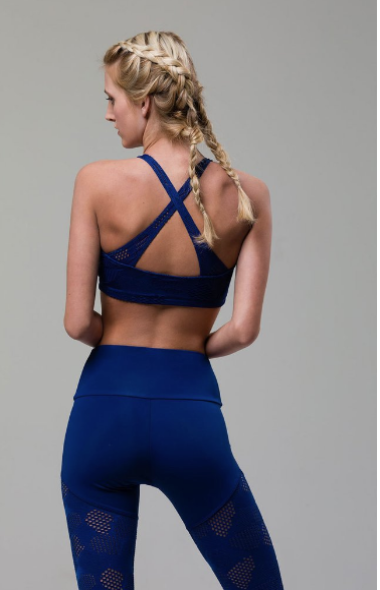 Image Title Onzie Heart Bra - Navy Honeycomb